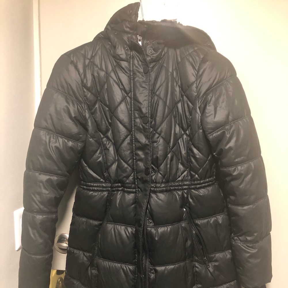 Trench style puffer jacket